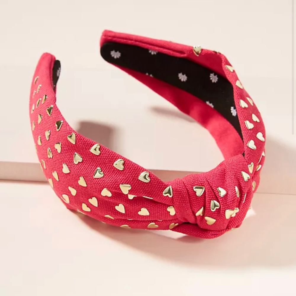 Lele Red Woven Heart Headband with original bag